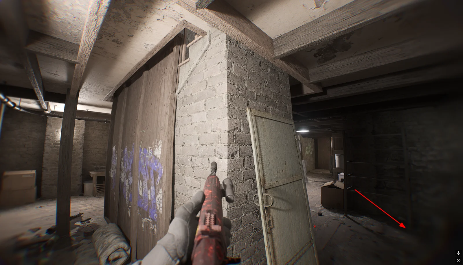 Second basement plant spot, marked with an arrow.
