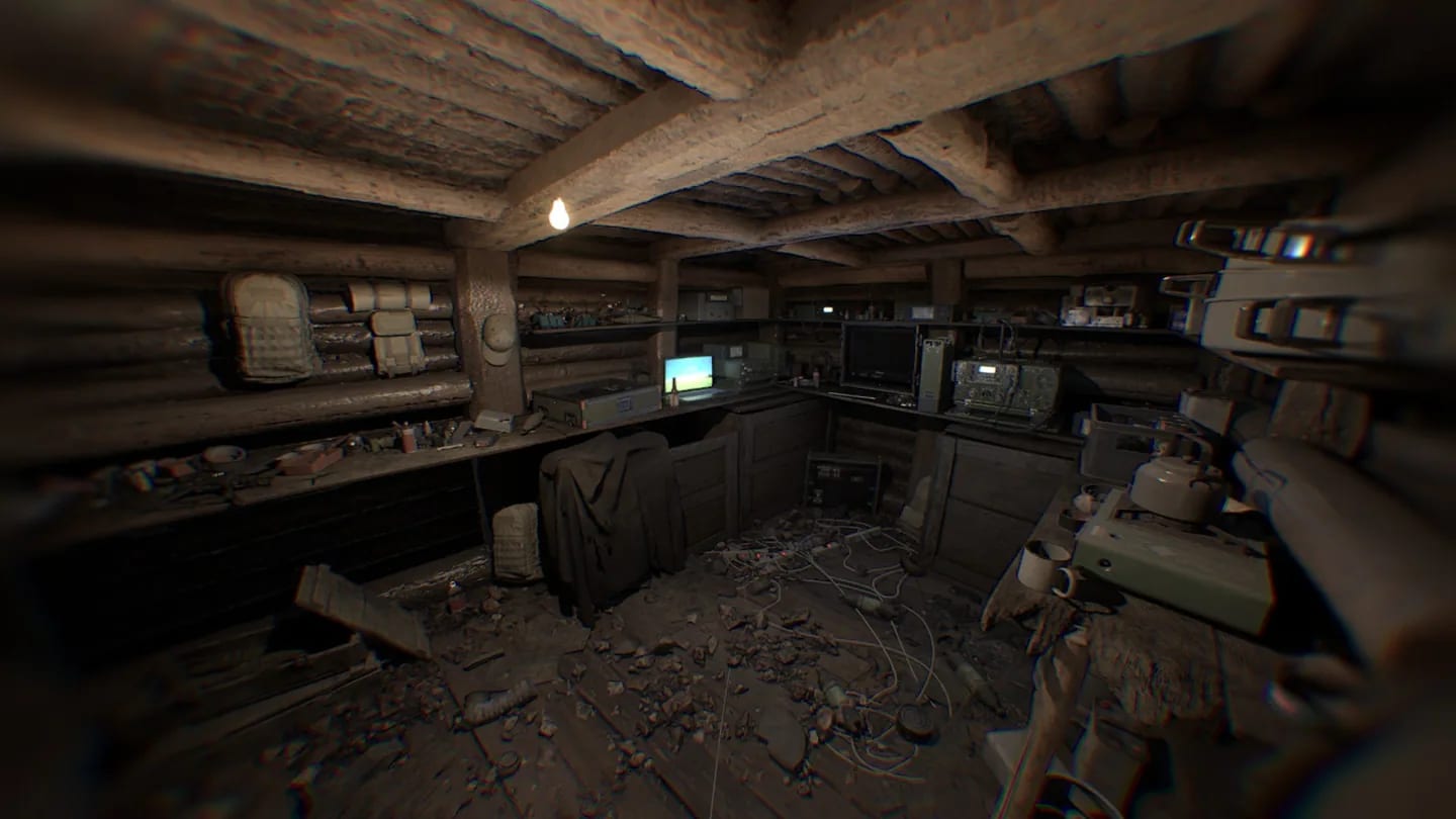 The timber-lined drone room, part of the map's underground galleries and tunnels.